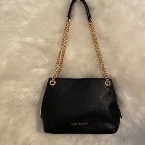 Michael Kors Leather Jet Set Shoulder Bag Black